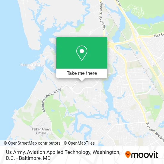 Us Army, Aviation Applied Technology map