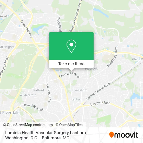 Luminis Health Vascular Surgery Lanham map