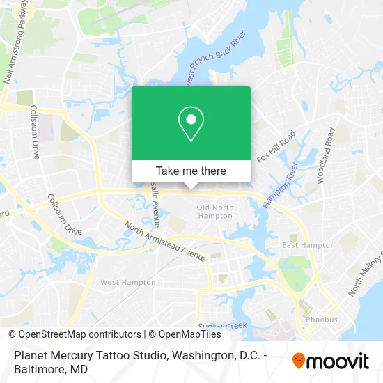 Planet Mercury Tattoo Studio map
