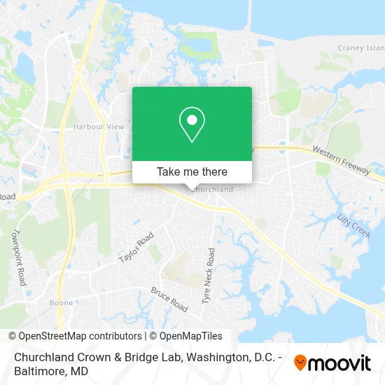 Churchland Crown & Bridge Lab map
