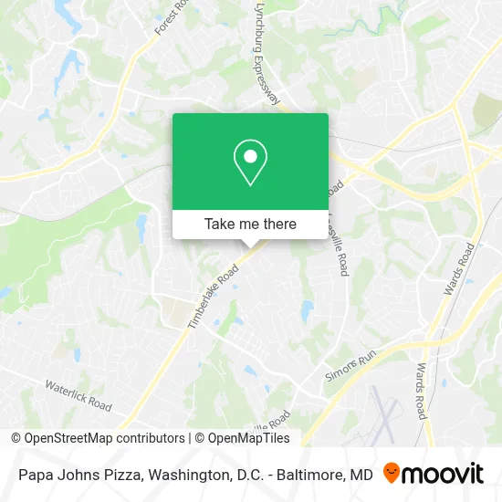 Papa Johns Pizza map