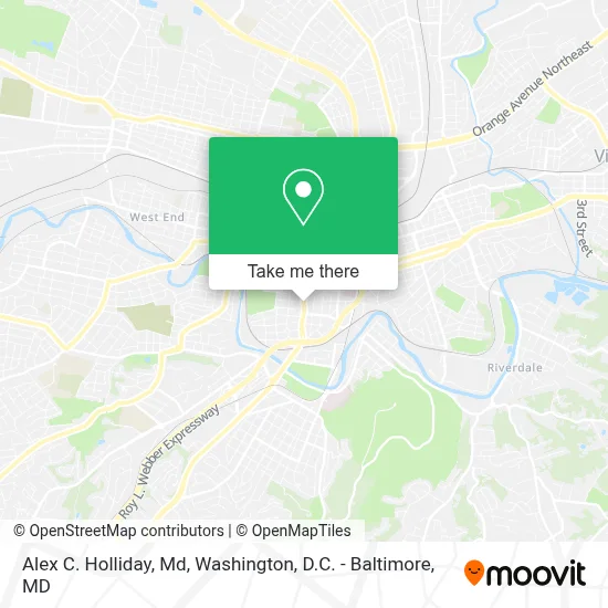 Alex C. Holliday, Md map