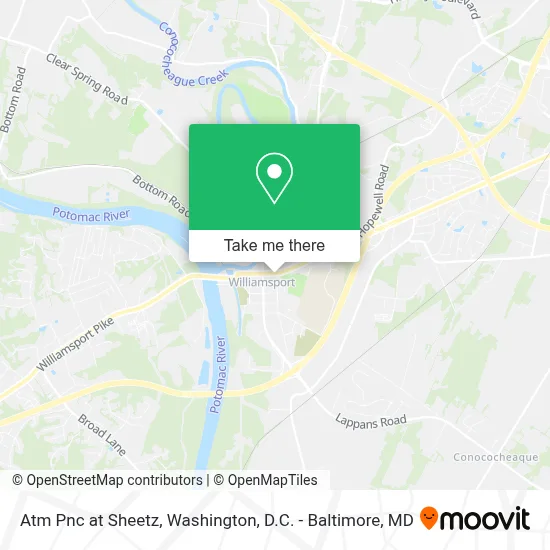 Atm Pnc at Sheetz map