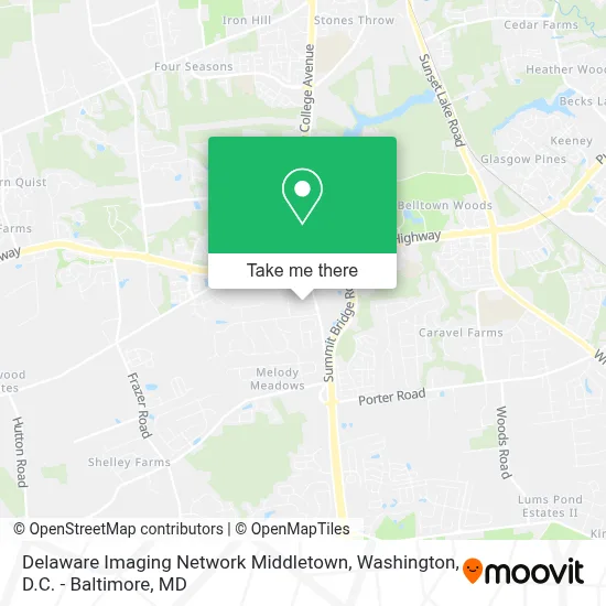 Delaware Imaging Network Middletown map
