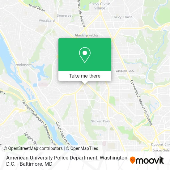 American University Police Department map