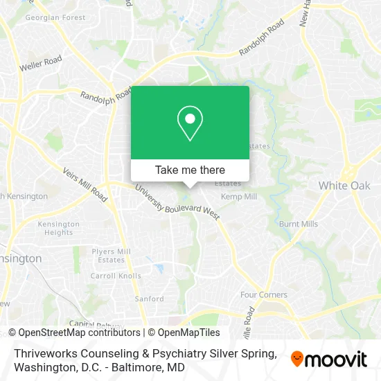 Thriveworks Counseling & Psychiatry Silver Spring map