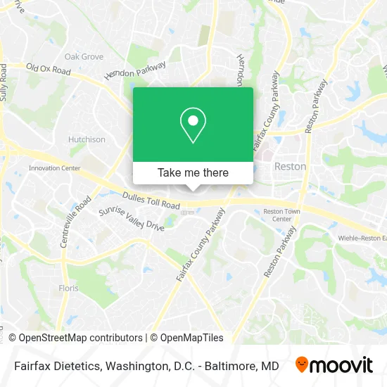Fairfax Dietetics map