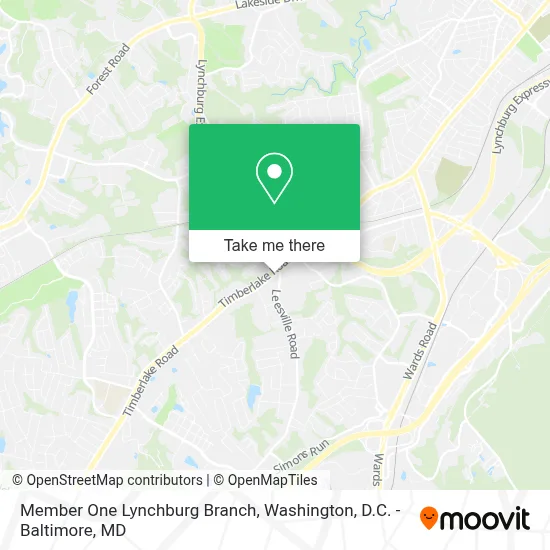 Member One Lynchburg Branch map