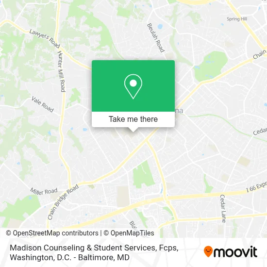 Madison Counseling & Student Services, Fcps map