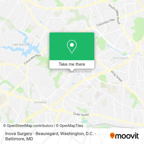 Inova Surgery - Beauregard map