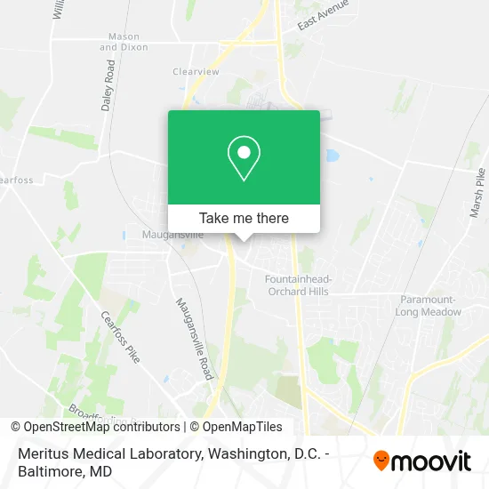 Meritus Medical Laboratory map