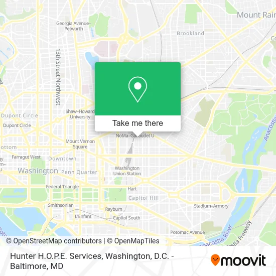 Hunter H.O.P.E. Services map