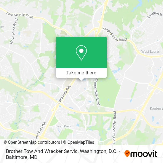 Brother Tow And Wrecker Servic map