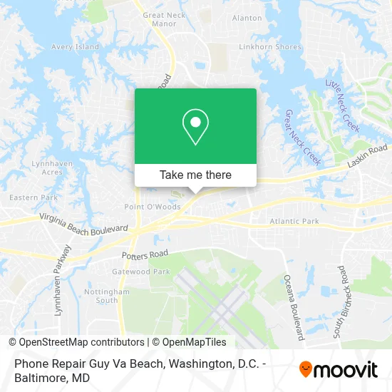Phone Repair Guy Va Beach map