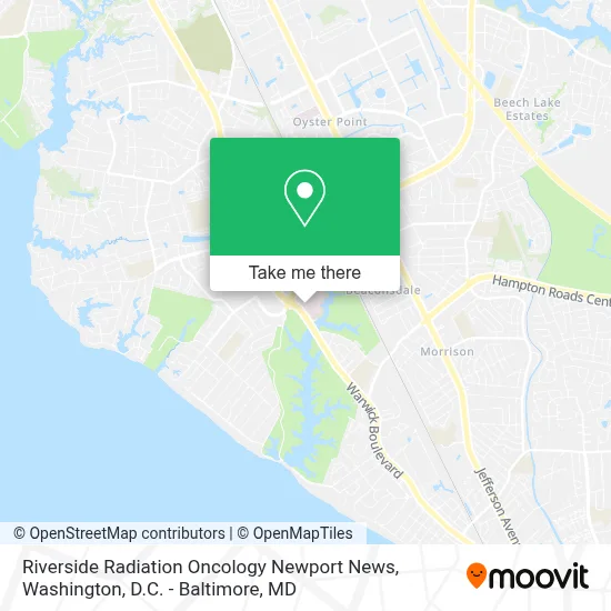 Riverside Radiation Oncology Newport News map