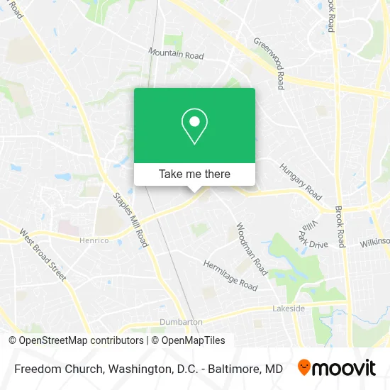 Freedom Church map