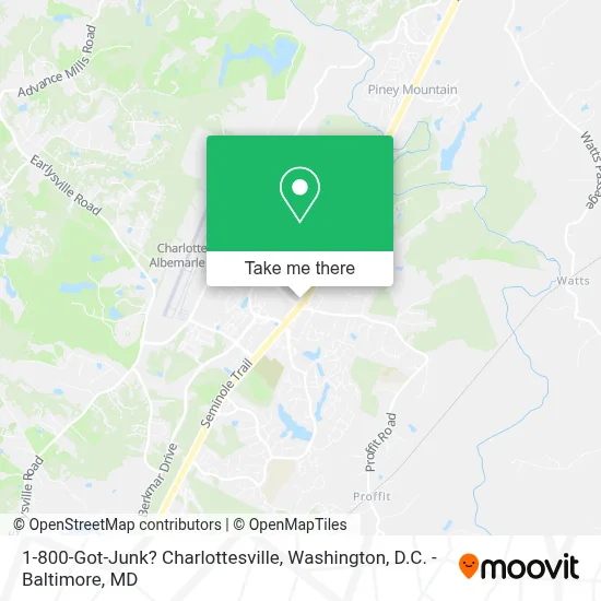 1-800-Got-Junk? Charlottesville map