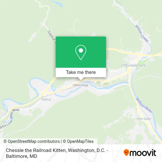 Chessie the Railroad Kitten map