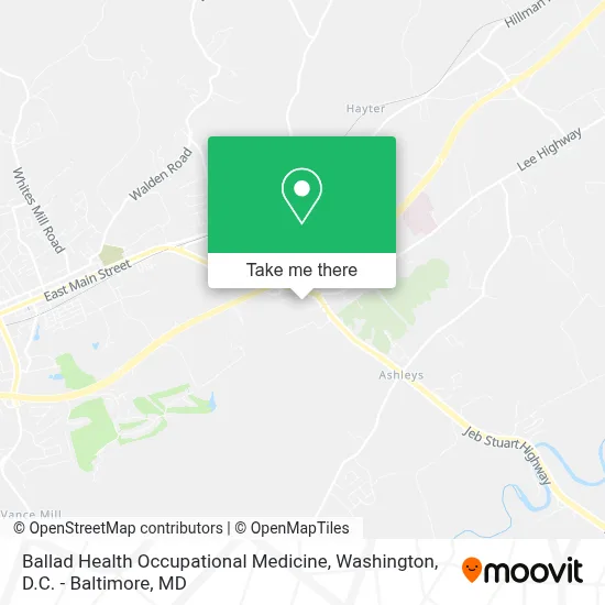 Ballad Health Occupational Medicine map