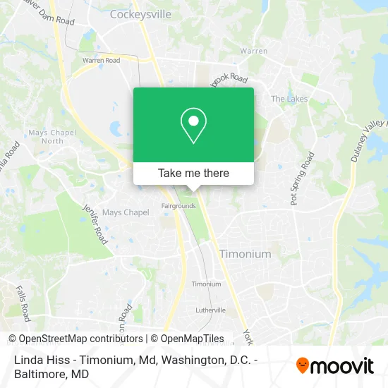 Linda Hiss - Timonium, Md map