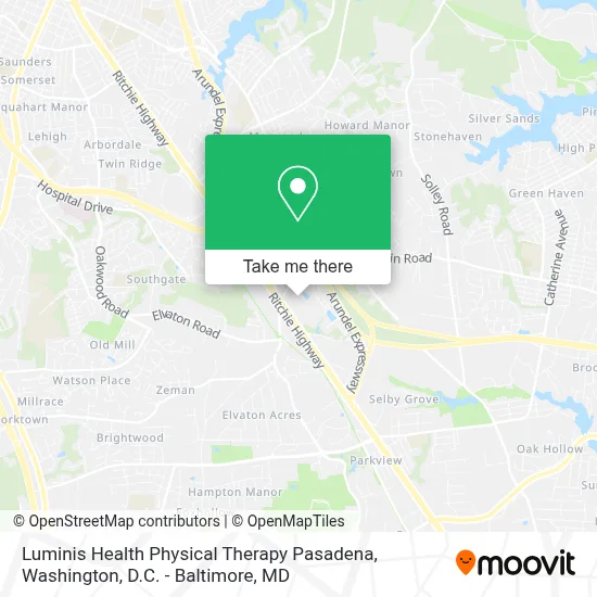 Luminis Health Physical Therapy Pasadena map