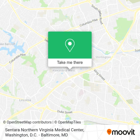 Sentara Northern Virginia Medical Center map