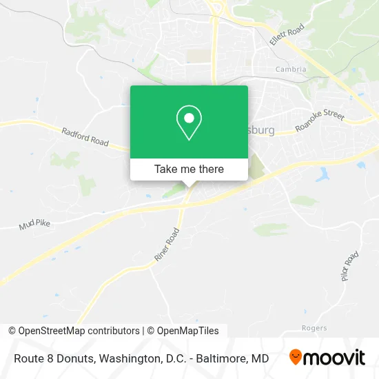 Route 8 Donuts map