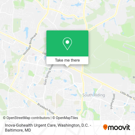 Inova-Gohealth Urgent Care map