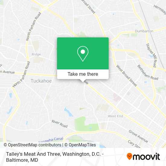 Talley's Meat And Three map