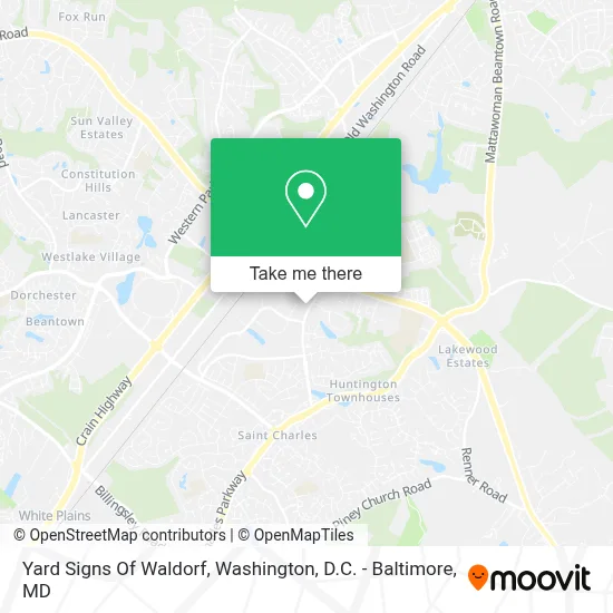 Yard Signs Of Waldorf map