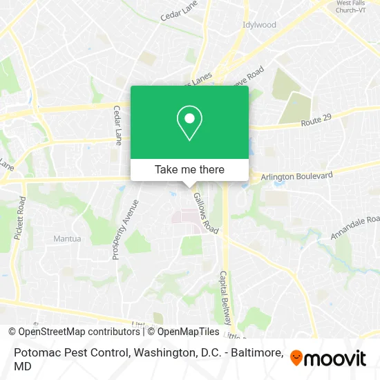 Potomac Pest Control map