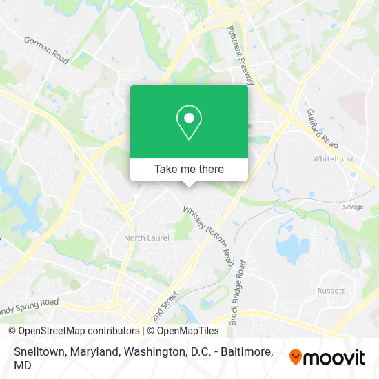 Snelltown, Maryland map