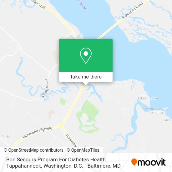 Bon Secours Program For Diabetes Health, Tappahannock map