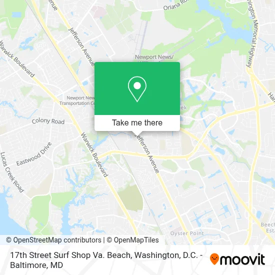 17th Street Surf Shop Va. Beach map