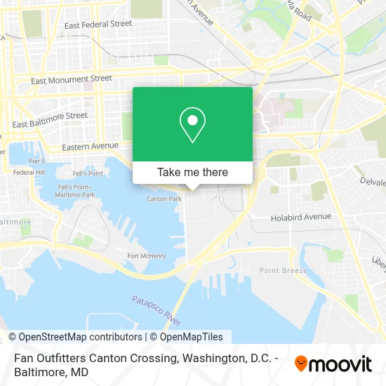 Fan Outfitters Canton Crossing map