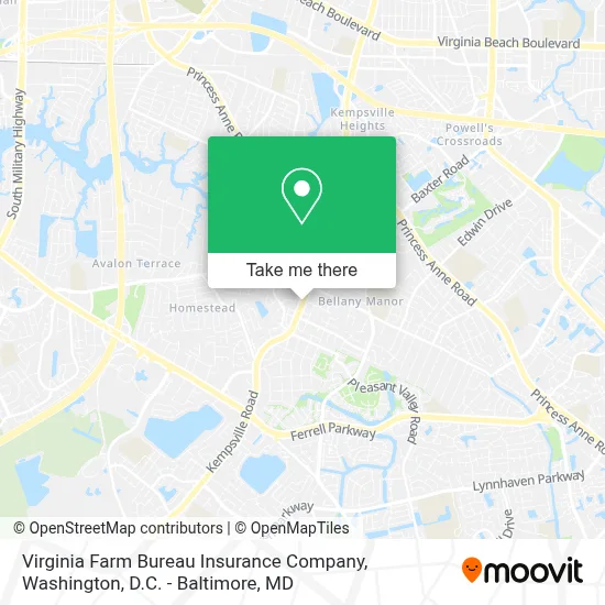 Virginia Farm Bureau Insurance Company map