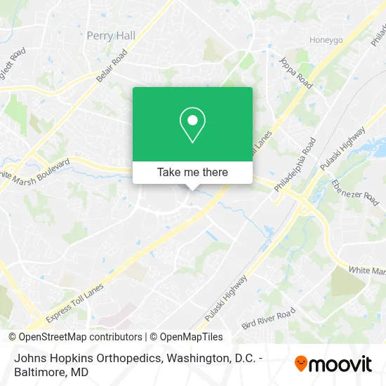 Johns Hopkins Orthopedics map