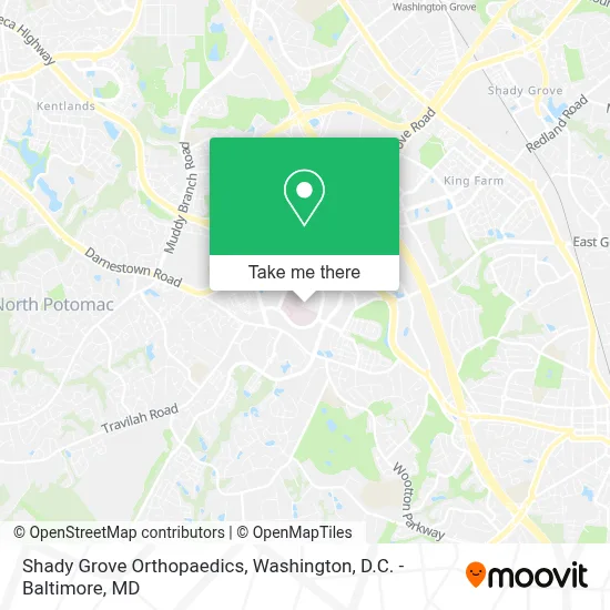 Shady Grove Orthopaedics map