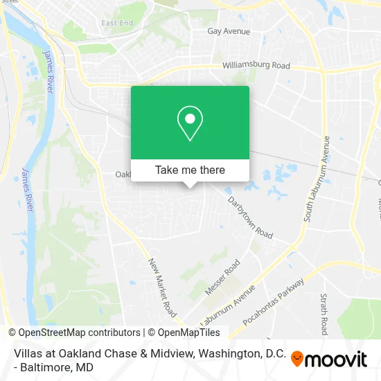 Villas at Oakland Chase & Midview map