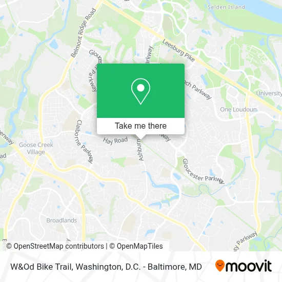 W&Od Bike Trail map