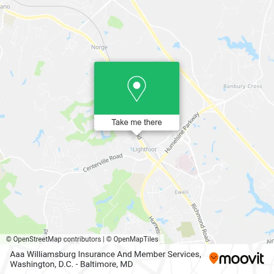 Aaa Williamsburg Insurance And Member Services map