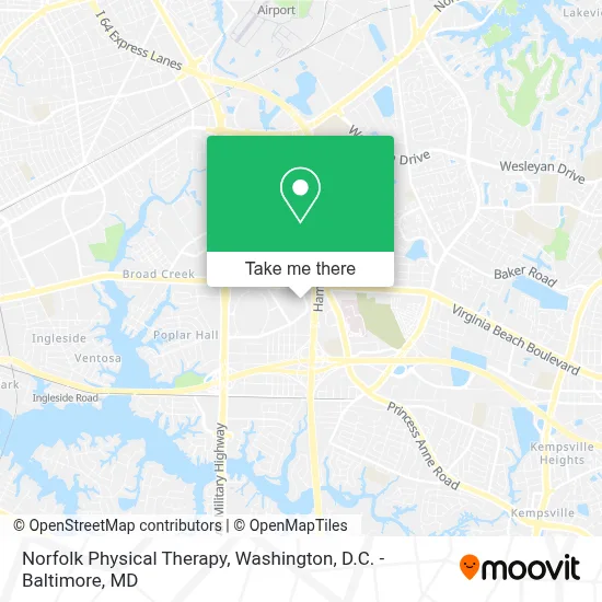 Norfolk Physical Therapy map