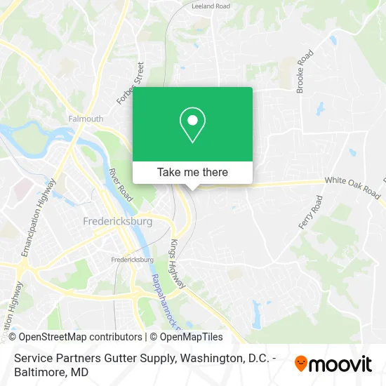 Service Partners Gutter Supply map