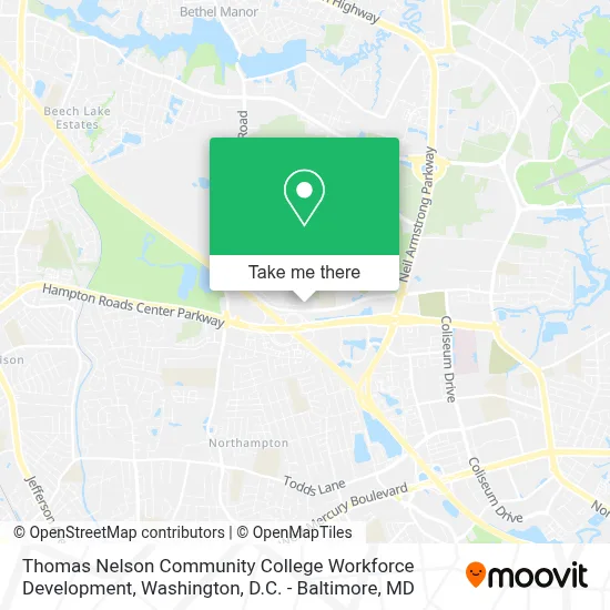 Thomas Nelson Community College Workforce Development map