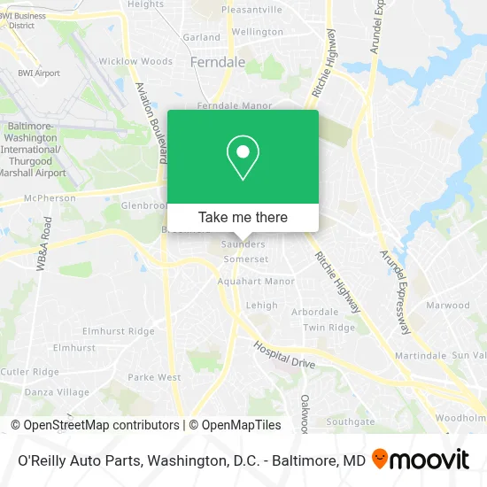 O'Reilly Auto Parts map