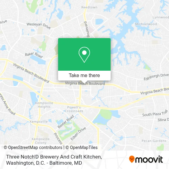 Three Notch'D Brewery And Craft Kitchen map