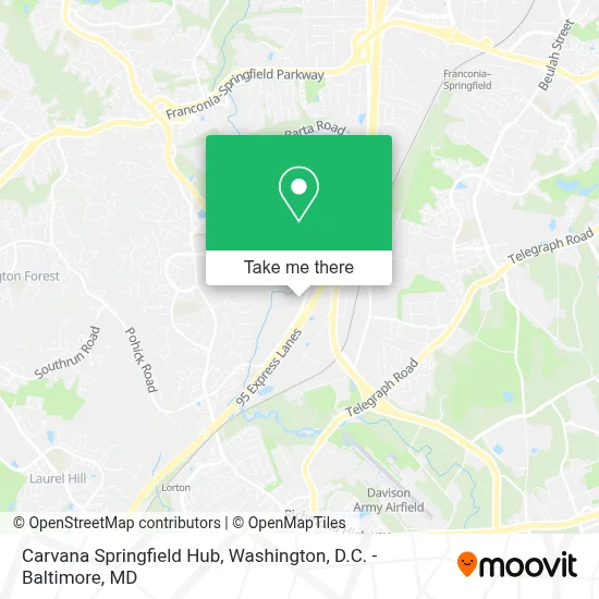 Carvana Springfield Hub map