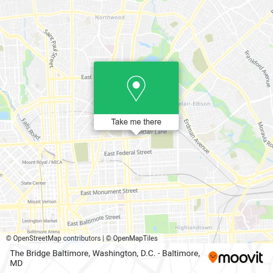 The Bridge Baltimore map