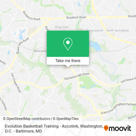 Evolution Basketball Training - Accotink map