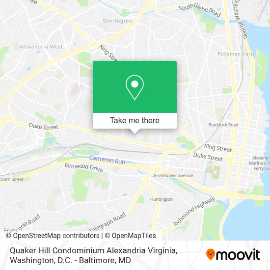 Quaker Hill Condominium Alexandria Virginia map